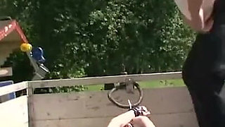 Dominating fingering with masked girl