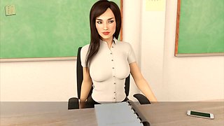 Steamy ecchi visual novel featuring a big ass brunette with massive tits