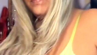 Bronze Saggy Tits BBW MILF Chain Smoking Parliament Longs & French Inhales in Neon Green Lingerie