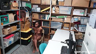 Ebony shoplifter Ivory Logan gets punished by security guard Chad White's bwc