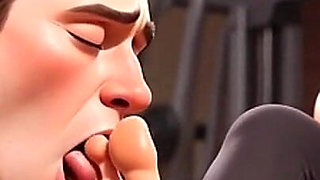 Strong Muscular Woman Makes Skinny Slave Lick Her Feet