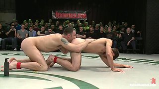 Dean Tucker and Patrick Rouge Gangbang Spencer Reed and DJ in BDSM Live Audience