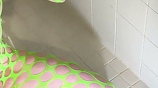 Neon Slut Gulps Double Piss Shower