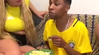 Naughty Stepmom Fucks Her Nephew's Friend During World Cup Game