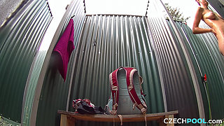 Czech Pool 24: Unshaved Redhead with a Pierced Pussy