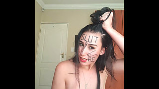 Dirty Talking Slut Degrading Herself, Body Writing