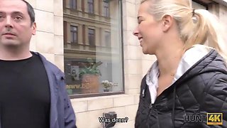 HUNT4K. Sweet in front of her friend s eyes: Blowjob, Doggy  Teen Porn