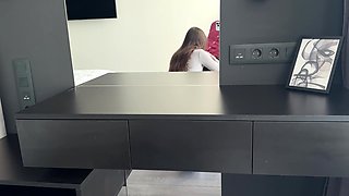 Jerking off his tiny cock when his girlfriend gets pounded on his best buddy's dick