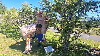 Nervous Wife, Risky Roadside Blowjob