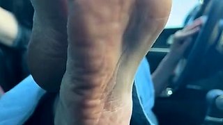 Foot fetish rimming for blonde outdoors