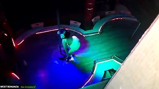 Latina Stripper Pussy Eating in DJ Booth - Old Man Fingers Her Before Pole Dance