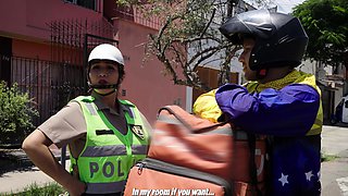 Peruvian Police Officer Screws a Venezuelan