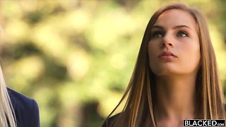 Lissome Sydney Cole and Rachel James's natural tits action