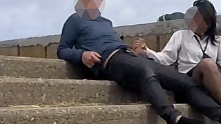 French Teacher MILF Public Blowjob Voyeur Near Nude Beach Amateur Student Extreme Cumshot