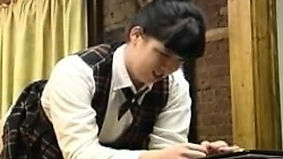 Teen in Schoolgirl Uniform Spanking Older Man