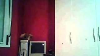 Brazilian Brunette Amateur Fingers on Webcam