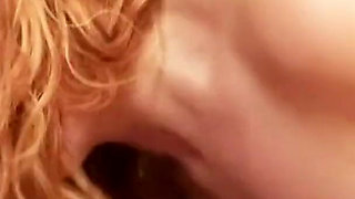 Ginger mature with hairy pussy gets fucked in the ass by husband for the first time