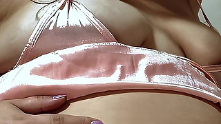 Nicole's Shake & Tease Bloating My Belly Then Flashing My Hairy Pussy & Cellulite Ass