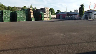 Granny Walking Outside in Black Leggins