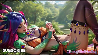 Horny Neeko in the Forest Bikini and Facial Cum