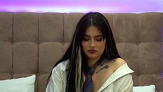BBW long hair tattooed natural big tits cute web babe