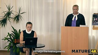 Mature4k. senior elle with Huge Tits banged her gardener in doggy and completed up in court