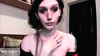 Emo teen Becka solo webcam masturbation