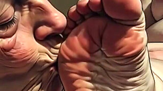 90 Year Old Granny Licking & Sucking BBW Big Feet - Very Aroused