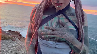 Alt Tattooed Couple's Perverse Road Trip Adventures - Outdoor Kinky Fun