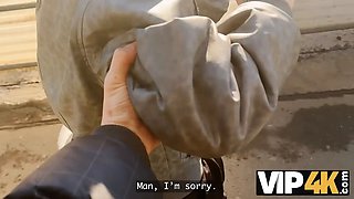 Vip4k. 2 pretty lesbos don't mind to having a three way with a stranger from the train