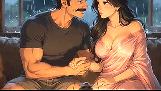 Barsaat Ki Raat Mein Padosi Ne Akeli Bhabhi Ko Tarpa Diya