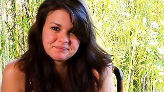 Amateur super sexy teen busty brunette babe riding huge cock