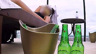 Fetish threesome cumshot and piss shower