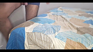 Married Housewife Enjoys Riding Her Cuckold and Is Interrupted When They Try to Open Her Bedroom Door