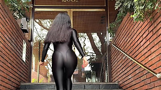Goddess Worship in Nylon Catsuit, Humiliation, Spit Fetish