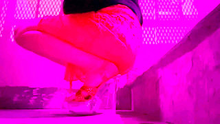 Italian Sexy Milf Artemisia Love outdoor smoking session wearing high heels