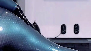 Latex Hot Teasing Video, Rubber Catsuit