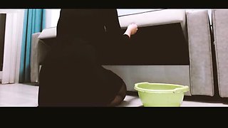 Hot Latina Maid Stuck in Couch and Fucked Hard Doggystyle
