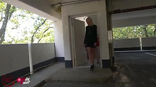 Dirty German MILF Slut Gets Public Lesbian Sex in Parking Lot