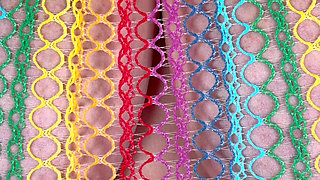 Mrs Mature Feet in a Rainbow dress and very sexy shoes.