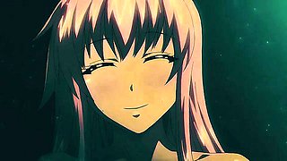 Anime beauty milks her chest then rides cowgirl and reverse after a titfuck
