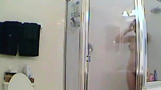 MILF stepmother spied in the shower
