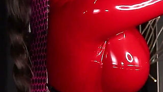 Cristal Kinky Red Rubber Doll Milkingtable Blowjob and Handjob