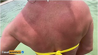 Lets Have Sex In The Sea, There Are A Lot Of People On The Beach - Real Amateur