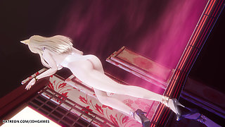 Mmd Gokuraku Jodo Ahri Sexy Striptease League of Legends Hentai Uncensored 4K 60fps