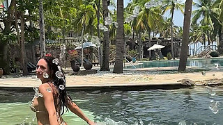 Boobs Flashing Outdoor, Ahegao, Spit, Getting Wet