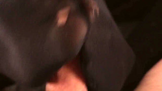 Messy Footjob in Pantyhose