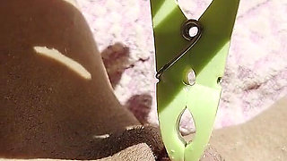 Inserting a Small Cup Into the Wet Pussy