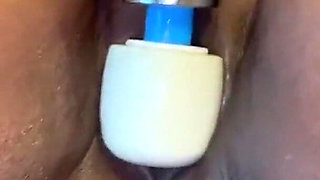 Squeezing My Big Tits Pounding My Pussy with Magic Wand Squirting Orgasms