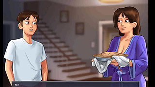 Summertime saga: she milks her tits and selling the milk in the town ep 107